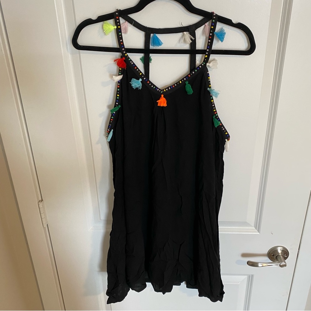 Love Richie Black Tassel Trim Dress